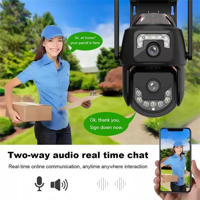 Alt view image 4 of 6 - Solar Camera Zoom Dual 6MP Lens Recording Humanoid Tracking Surveillance Camera