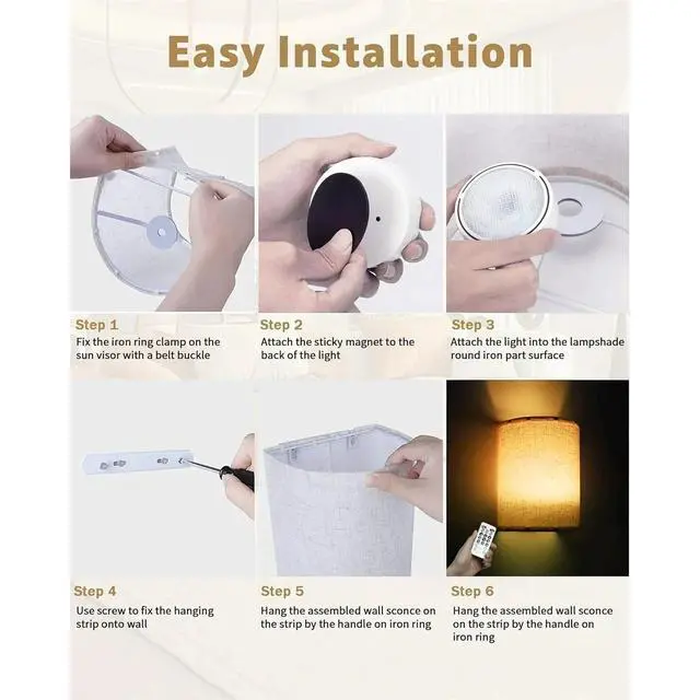 Alt view image 6 of 7 - Dexnump Battery Operated Wall Sconce Set of 2, 18 RGB Colors Dimmable Wireles