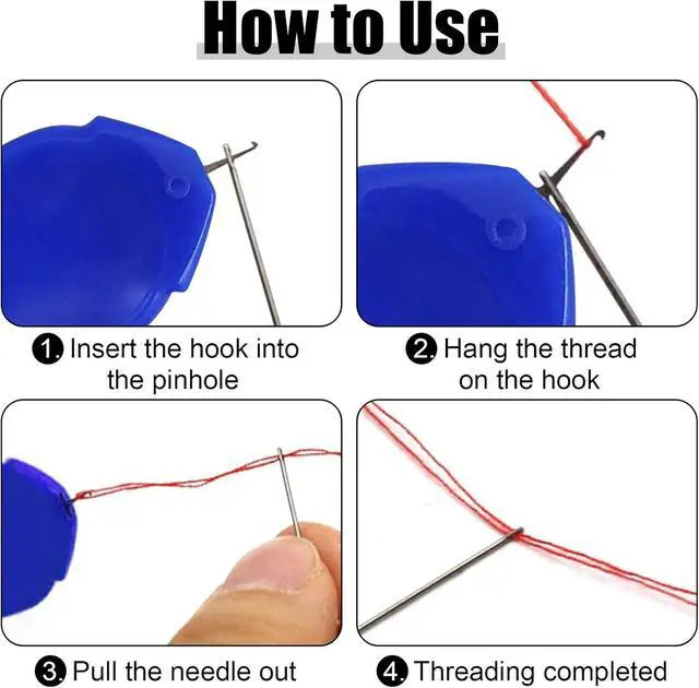 Alt view image 3 of 5 - 20PCS Needle Threaders for Hand Sewing Plastic Wire Hook Simple Threader Needles
