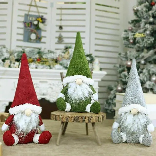 Main image of 3pcs Christmas Faceless Gnome Santa Plush Dolls Xmas Ornament Toy Table Decor US