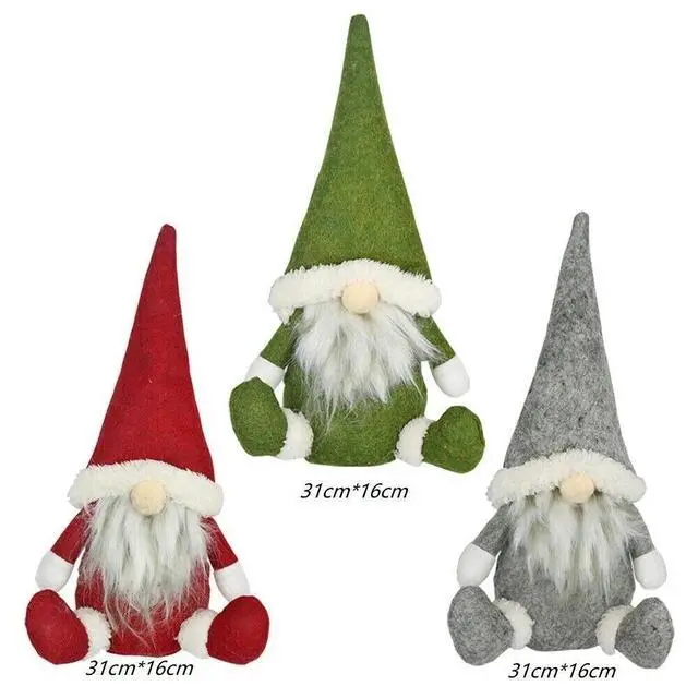 Alt view image 5 of 5 - 3pcs Christmas Faceless Gnome Santa Plush Dolls Xmas Ornament Toy Table Decor US