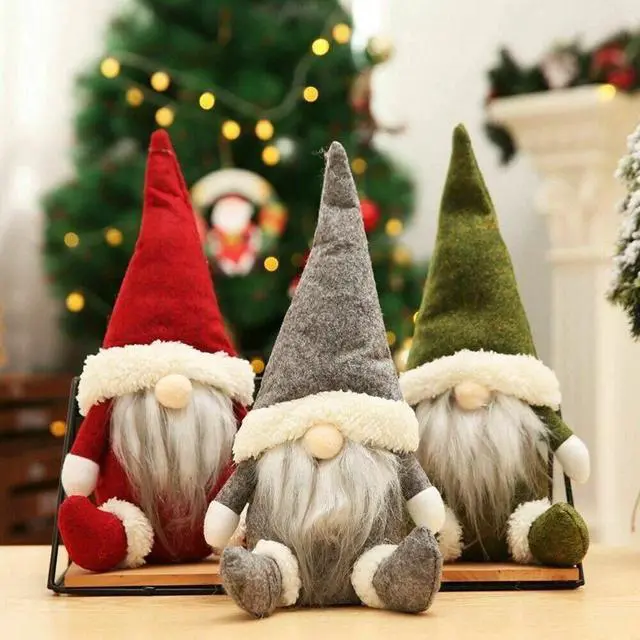 Alt view image 2 of 5 - 3pcs Christmas Faceless Gnome Santa Plush Dolls Xmas Ornament Toy Table Decor US