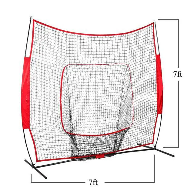 Alt view image 5 of 5 - 7ft Baseball Softball Backstop Practice Net for Hitting Pitching Batting W/Bag