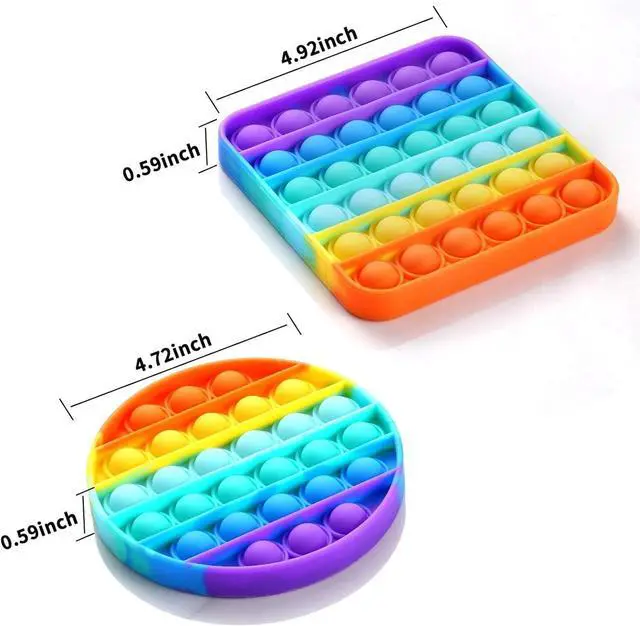 Alt view image 3 of 6 - 2x Silicone Pop Fidget Sensory Toy Autism Special Needs Stress & Pressure Relief