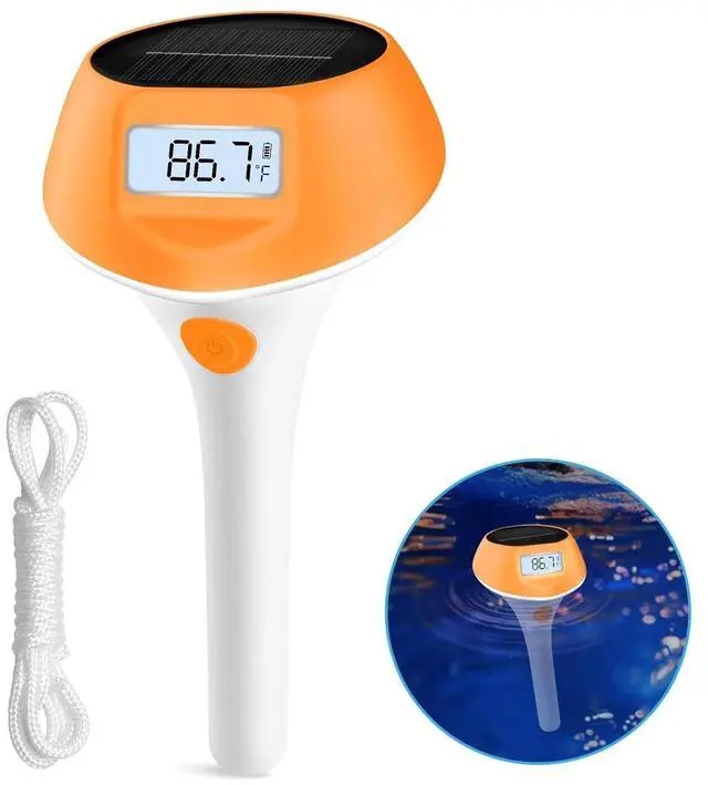 Main image of Pool Solar Powered Digital Thermometer IP68 Waterproof with Rope for Outdoor New