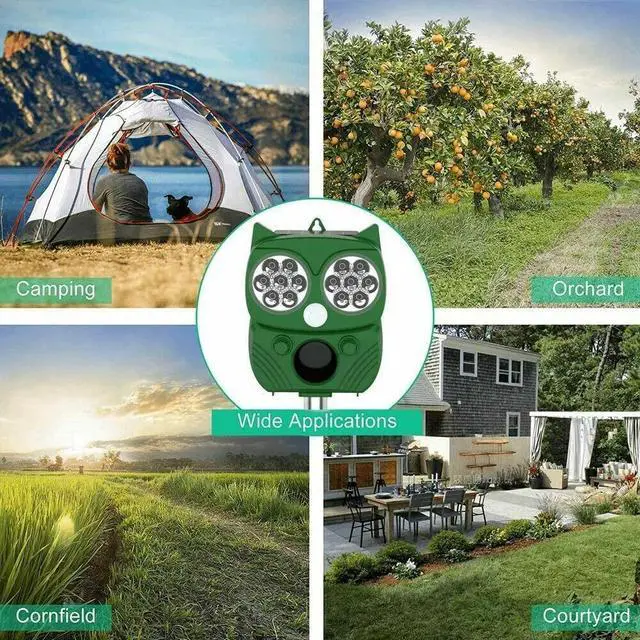 Alt view image 3 of 7 - Solar Power Ultrasonic Animal Repeller Pest Repellent Cat Deer Raccoon Garden US