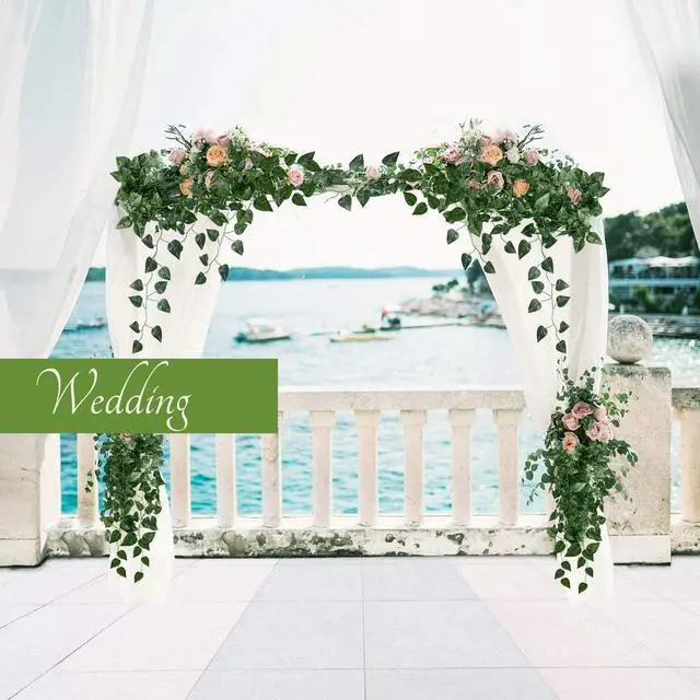 Alt view image 4 of 7 - 12 PCS Artificial Ivy Leaf Plants Fake Hanging Garland Plants Vine Home DecorOpe
