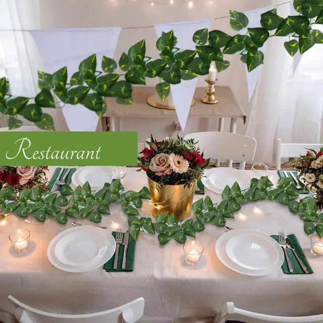 Alt view image 6 of 7 - 12 PCS Artificial Ivy Leaf Plants Fake Hanging Garland Plants Vine Home DecorOpe