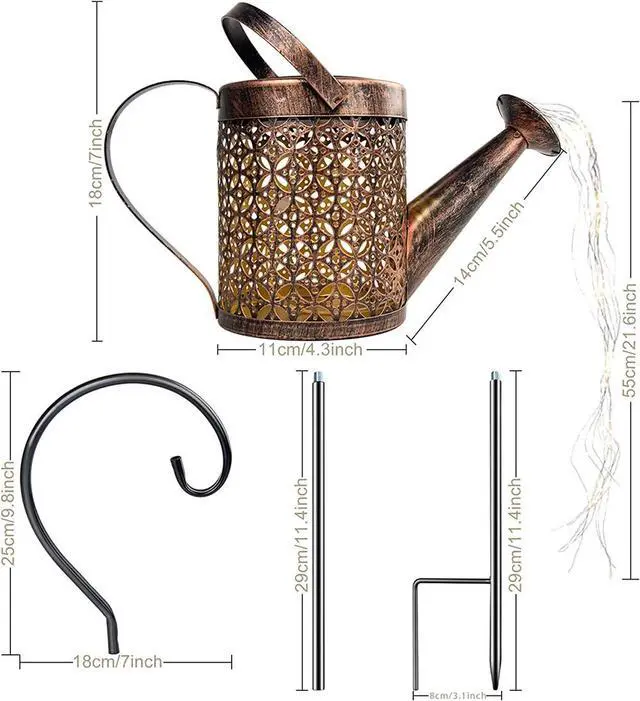 Alt view image 4 of 4 - Solar Watering Can Light Garden Outdoor Waterproof Kettle Yard Art Lamp Decor US
