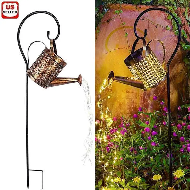 Main image of Solar Watering Can Light Garden Outdoor Waterproof Kettle Yard Art Lamp Decor US