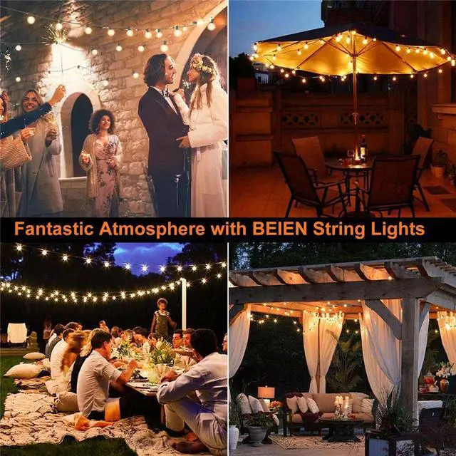 Alt view image 6 of 7 - G40 Solar Powered 18ft Outdoor Patio Globe String Lights Bistro Yard Decoration