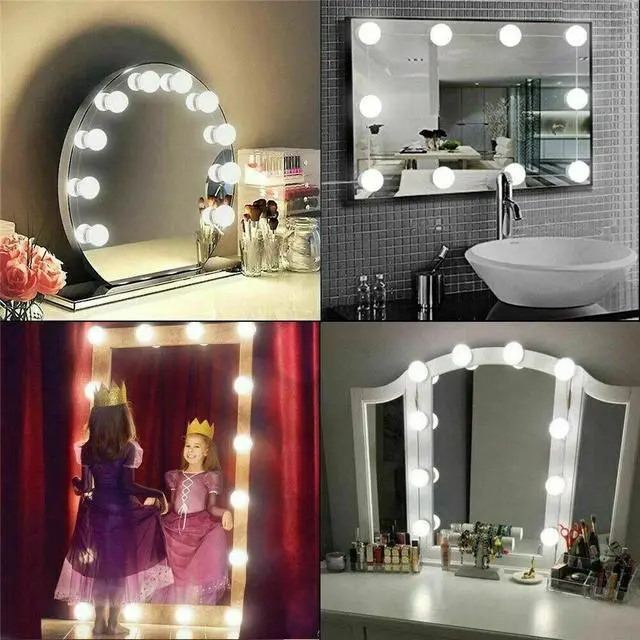 Alt view image 5 of 7 - Make Up Mirror Lights 10 LED Kit Bulbs Vanity Light Dimmable Lamp Hollywood