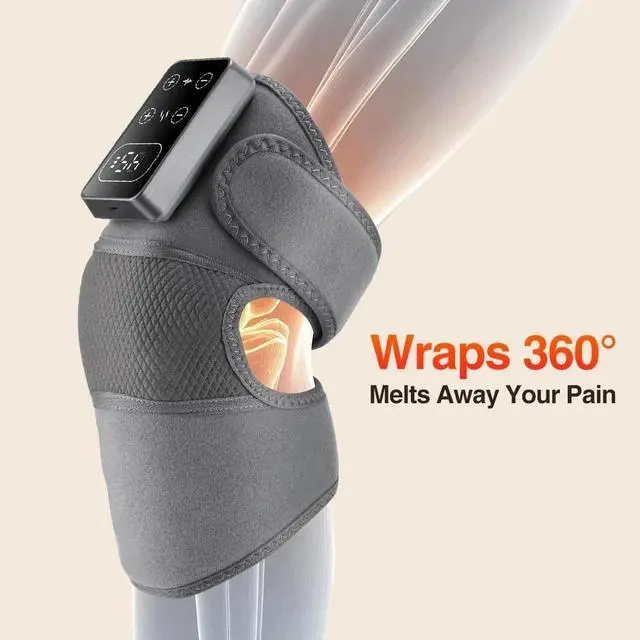 Alt view image 6 of 7 - Wireless Knee Massager with Heat Vibration Massage LED Screen Infared Therapy