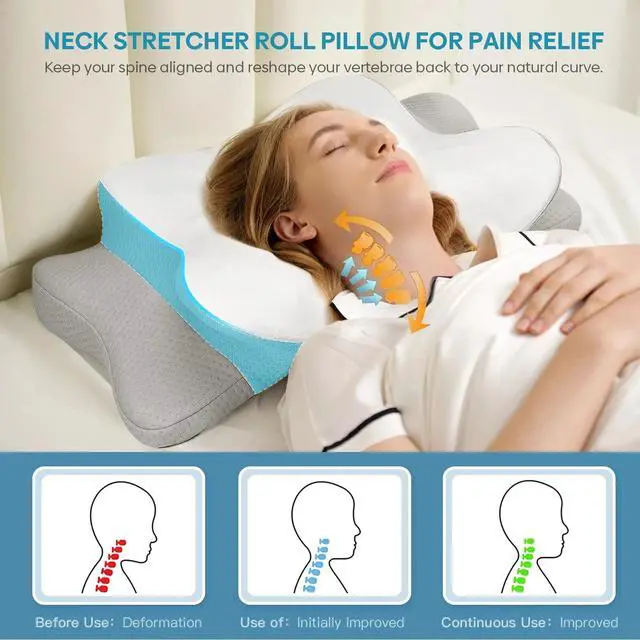 Alt view image 5 of 7 - Neck Pillow Soft Cervical Pillow For Neck And Shoulder Pain Memory Foam Pillows