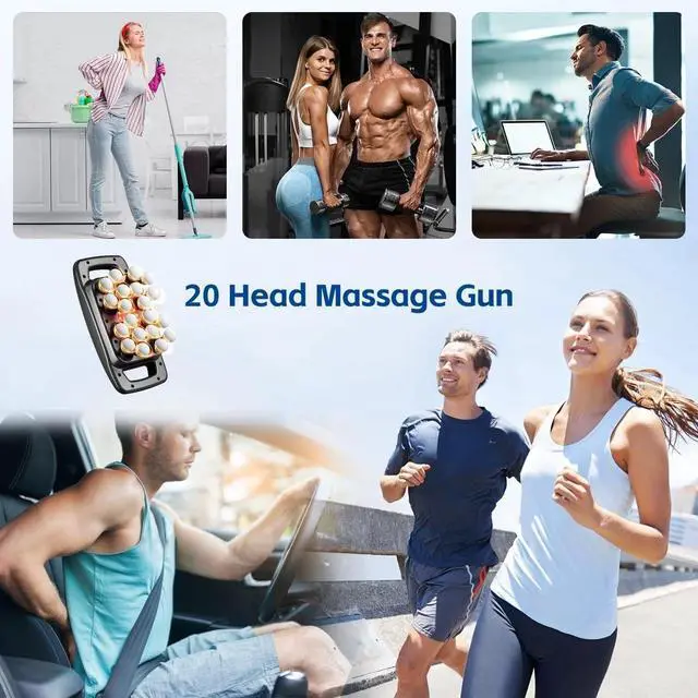 Alt view image 3 of 7 - 20-Head Massage Gun Set, Percussion Deep Tissue Massager Muscle