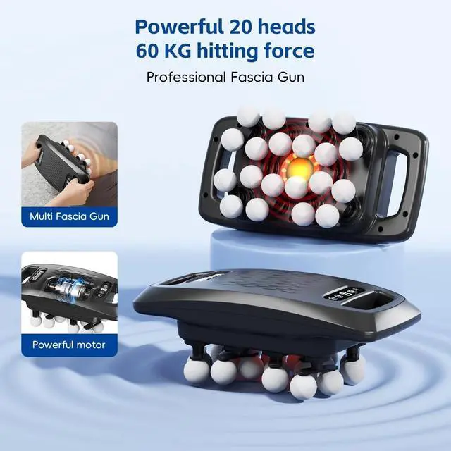 Alt view image 4 of 7 - 20-Head Massage Gun Set, Percussion Deep Tissue Massager Muscle