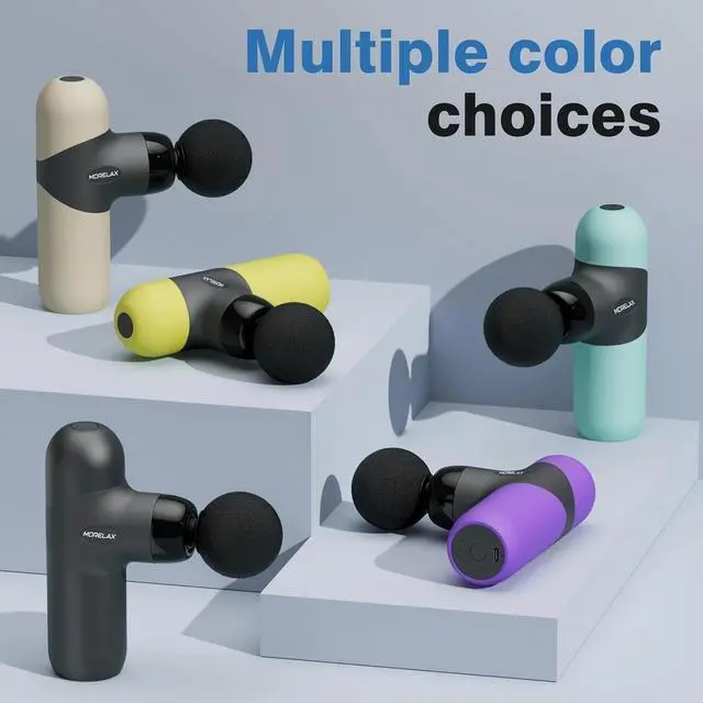 Alt view image 6 of 7 - USB-C Rechargeable Mini Massage Gun Deep Tissue 6 Heads & 6 Speeds Portable