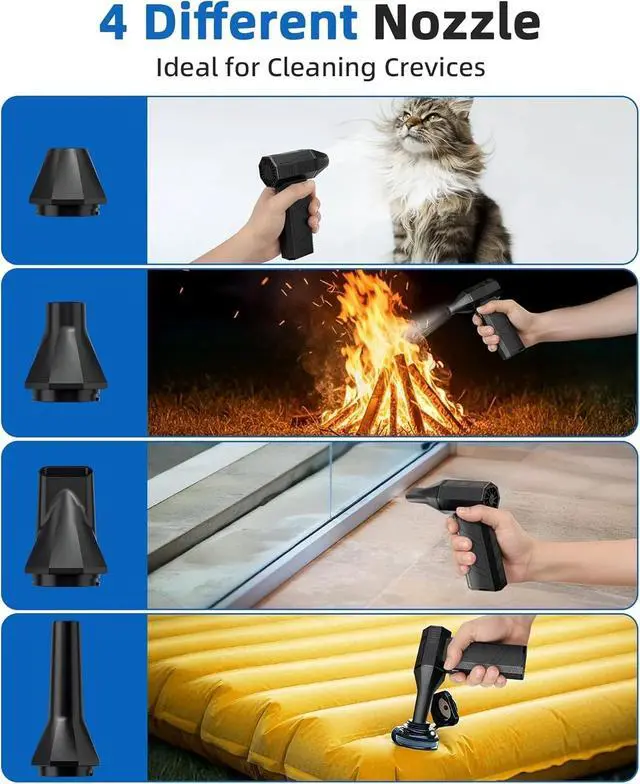 Alt view image 6 of 7 - Compressed Air Duster, 130,000RPM Super Power Electric Air Duster