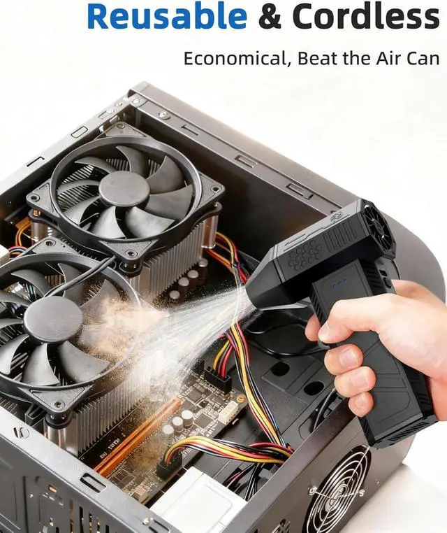Alt view image 2 of 7 - Compressed Air Duster, 130,000RPM Super Power Electric Air Duster