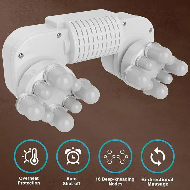 Alt view image 2 of 7 - Back Neck and Shoulder Massager with Heat Deep Tissue 3D Kneading Pillow