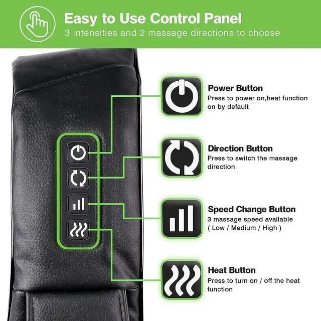 Alt view image 5 of 7 - Back Neck and Shoulder Massager with Heat Deep Tissue 3D Kneading Pillow