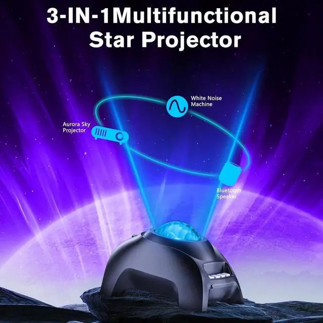 Alt view image 5 of 7 - Star Projector, Northern Galaxy Light Aurora Projector with 33 Light Effects