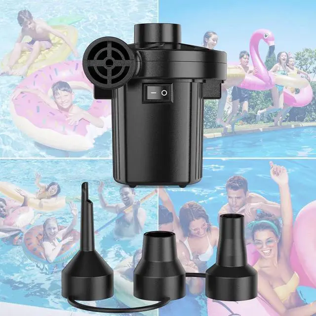 Alt view image 3 of 7 - Electric Air Pump for Inflatables,Portable Quick-Fill Air Pump with 3 Nozzles