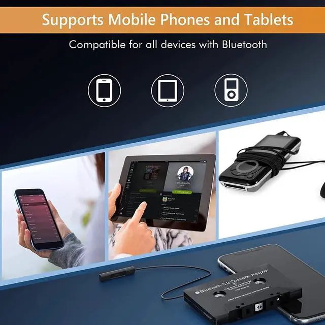 Alt view image 5 of 7 - Car Audio Cassette Receiver, Bluetooth 5.0 Cassette Aux Adapter for Listening
