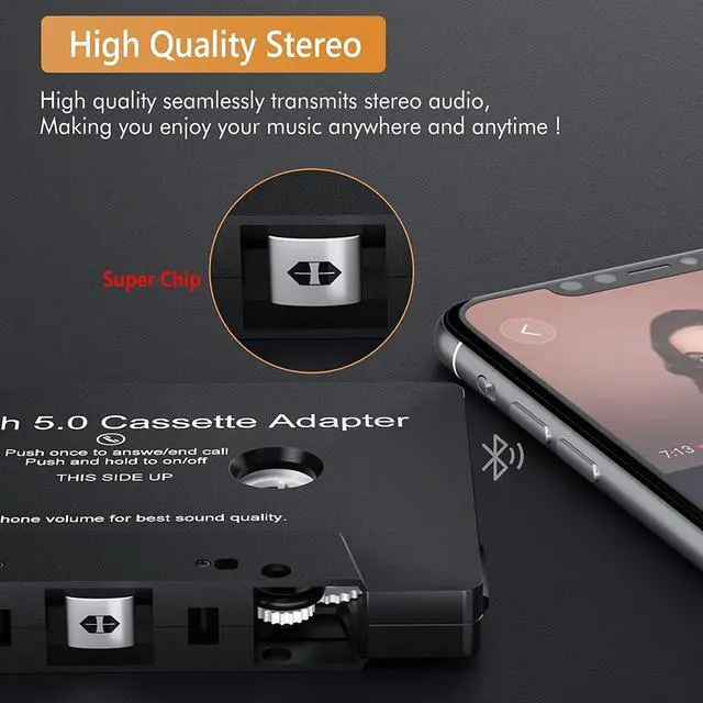 Alt view image 3 of 7 - Car Audio Cassette Receiver, Bluetooth 5.0 Cassette Aux Adapter for Listening