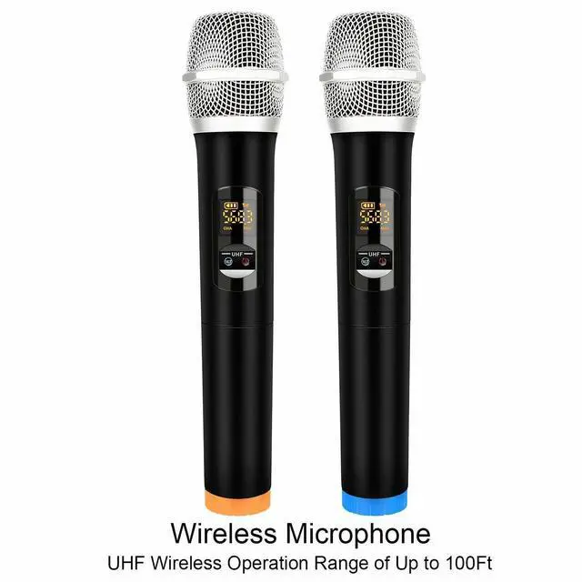 Alt view image 2 of 6 - Karaoke Microphone Mixer System Set with Dual UHF Wireless Mic HDMI & AUX In/Out