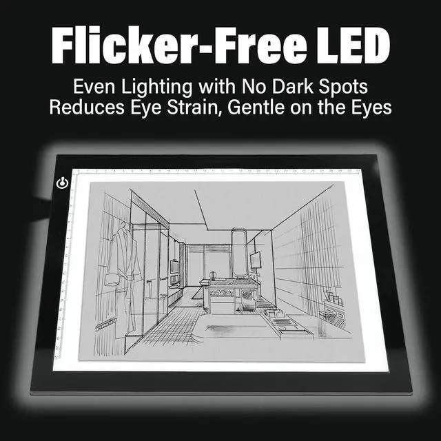 Alt view image 5 of 7 - Ultra-Thin A4 Tracing Light Box, USB LED Light Table with Adjustable Brightness