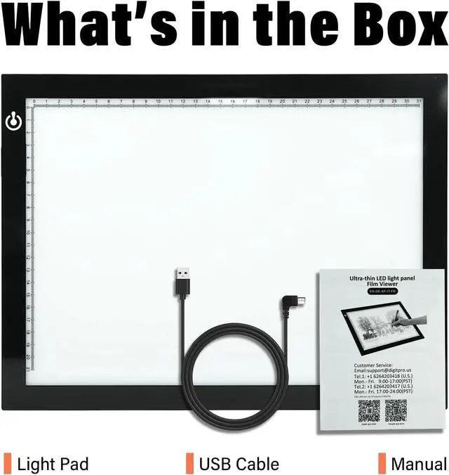 Alt view image 7 of 7 - Ultra-Thin A4 Tracing Light Box, USB LED Light Table with Adjustable Brightness