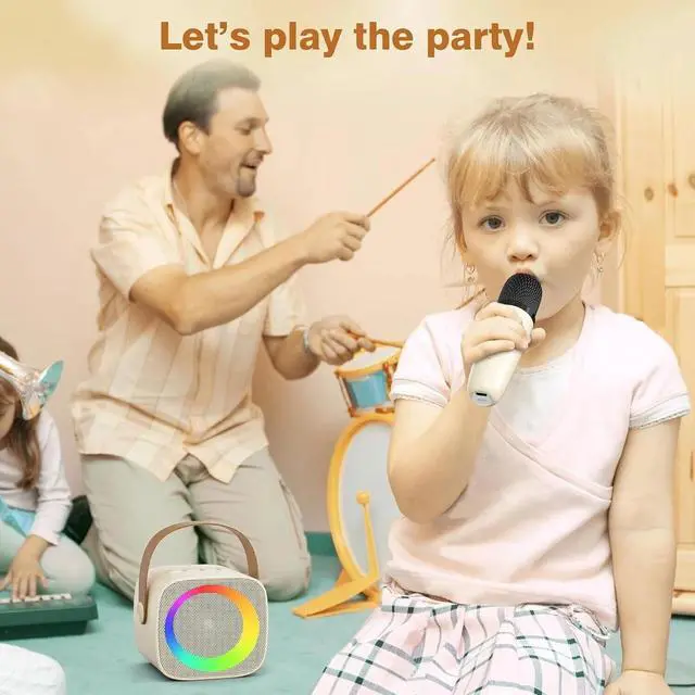 Alt view image 3 of 7 - Mini Portable Karaoke Machine Bluetooth 5.0 PA System With 2 Mic Perfect Singing