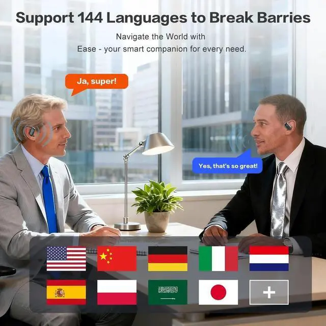 Alt view image 3 of 7 - AI Translation Earbuds Real Time, 144 Language Translator Earbuds for Travel