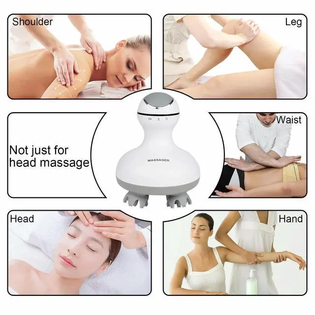 Alt view image 6 of 7 - Electric Scalp Head Massager, Waterproof Massager with 4 Heads 84 Nodes for Hair