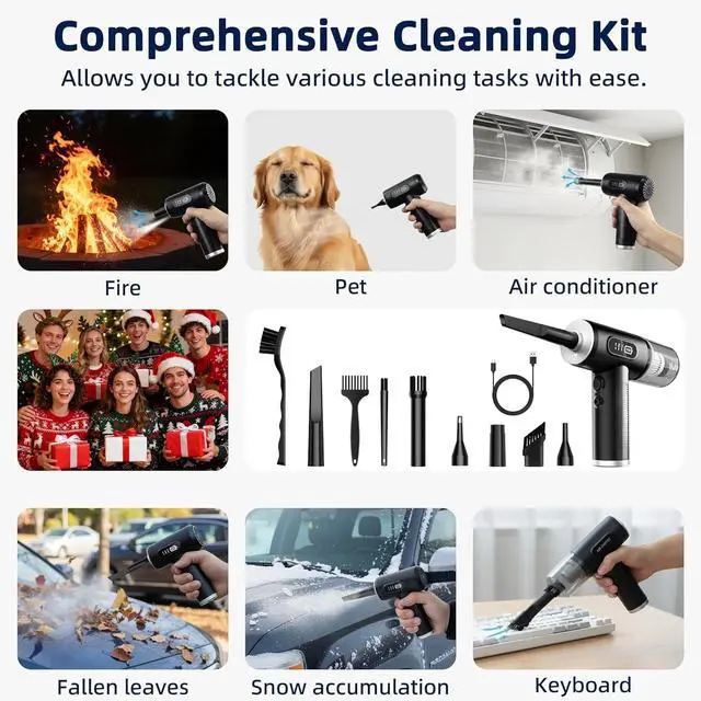 Alt view image 5 of 7 - Compressed Air Duster, 100000RPM Super Power Electric 3-Gear Adjustable Recharge