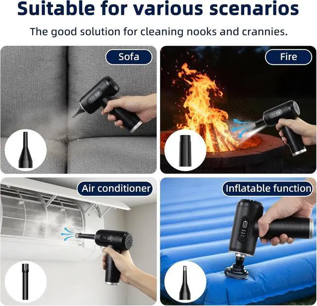 Alt view image 6 of 7 - Compressed Air Duster, 100000RPM Super Power Electric 3-Gear Adjustable Recharge
