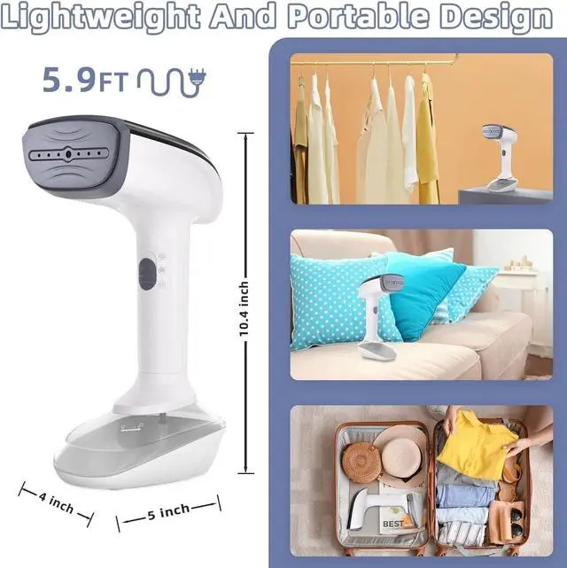 Alt view image 3 of 6 - Powerful Garment Steamer for Clothes,1200W Portable Clothes Steamer Handheld