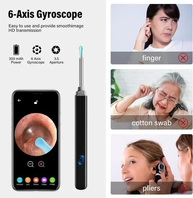 Alt view image 5 of 7 - Ear Wax Remova Ear Wax Remover Tool with 8 Ear Set, Ear Cleaner with Camera