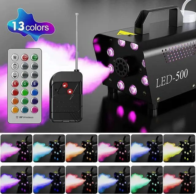 Alt view image 6 of 7 - Smoke Machine, Fog Machine 8 LED Lights ,Wireless Remote Controls