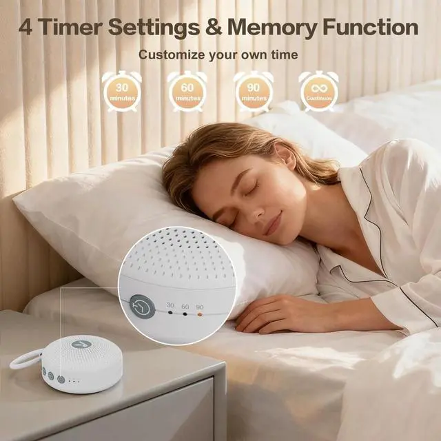 Alt view image 3 of 7 - White Noise Sound Machine, 21 Soothing Sounds 32 Volume Timer for Home Travel