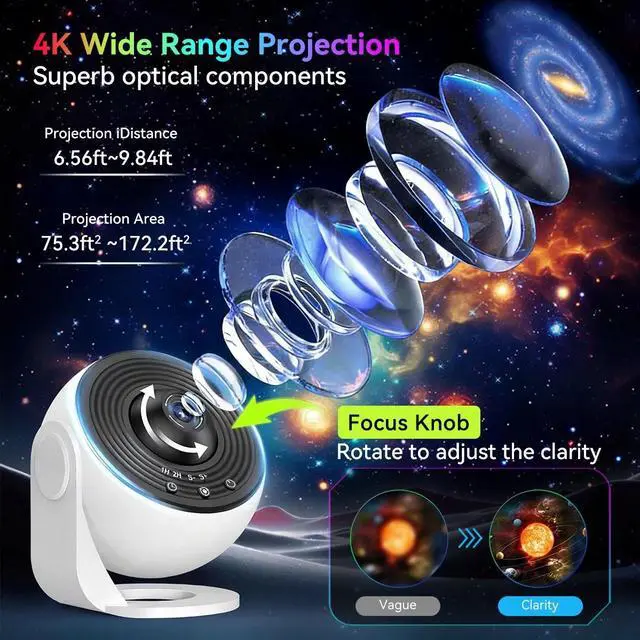 Main image of 14 in 1 Galaxy Projector Planetarium Light Starry Space Night Lamp Room Decor US