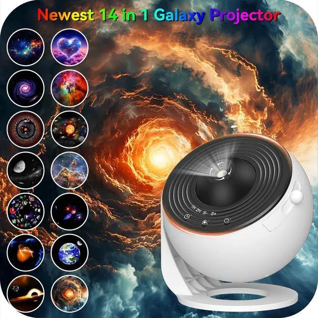 Alt view image 2 of 7 - 14 in 1 Galaxy Projector Planetarium Light Starry Space Night Lamp Room Decor US