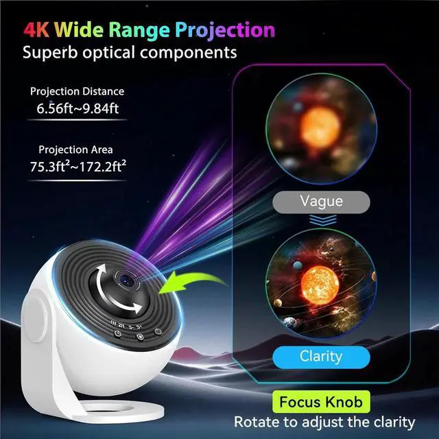 Alt view image 4 of 7 - 14 in 1 Galaxy Projector Planetarium Light Starry Space Night Lamp Room Decor US