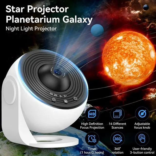 Alt view image 3 of 7 - Pro Max Galaxy Projector Planetarium Star Projector Starry Night Light Kids Home
