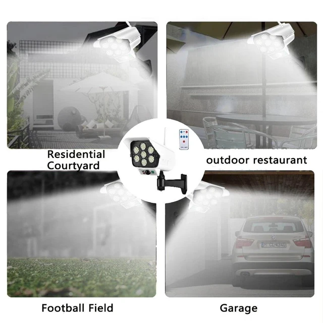Alt view image 6 of 7 - Solar LED Motion Sensor Light Security Wall Street Yard Outdoor Lamp Fake Camera