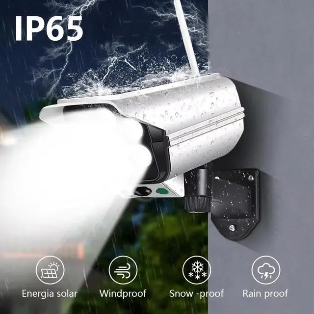 Alt view image 2 of 7 - Solar LED Motion Sensor Light Security Wall Street Yard Outdoor Lamp Fake Camera