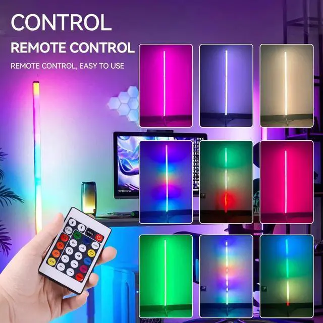 Alt view image 5 of 7 - RGB Floor Lamp Color Changing Corner Lamp Bedroom Ambient Lighting with Remote