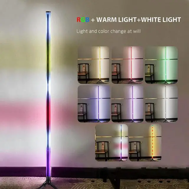 Alt view image 3 of 7 - RGB Floor Lamp Color Changing Corner Lamp Bedroom Ambient Lighting with Remote