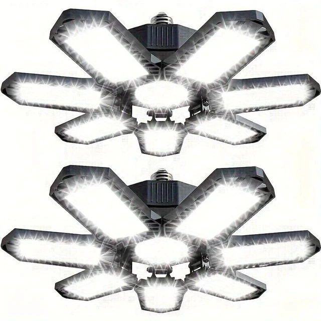 Main image of 2Pack LED Garage Light 600W 12000000LM Deformable Bright Shop Ceiling Bulb Lamps